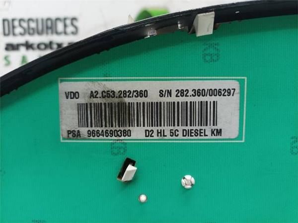 CUADRO INSTRUMENTOS Peugeot 407 1.6 HDI SW (6E) 109CV (2004-2010) (80 KW) - 19935 / 9HZ O 9H01
