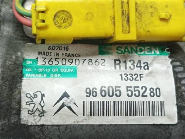 COMPRESOR AIRE ACOND. Peugeot 407 1.6 HDI SW (6E) 109CV (2004-2010) (80 KW) - 19960 / 9HZ O 9H01