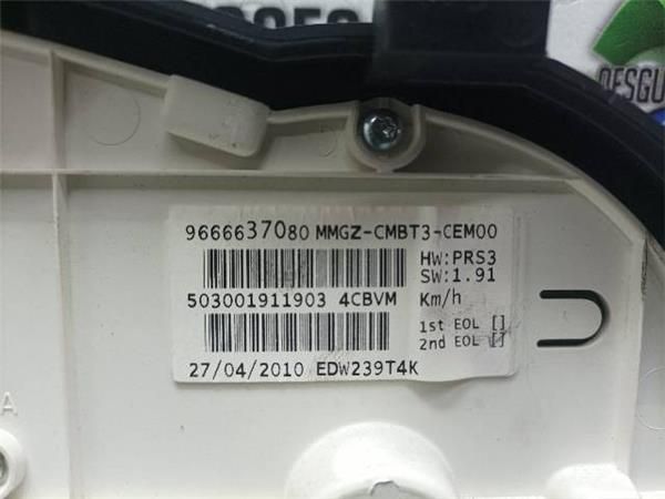 CUADRO INSTRUMENTOS Peugeot 206 1.4 HDI + (2L) 68CV (2009-2013) (50 KW) - 21416 / 8HZ