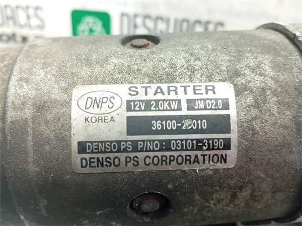 MOTOR ARRANQUE Hyundai Tucson 2.0 CRDI (JM) VGT 4X4 140CV (2006-2010) (103 KW) - 24965 / D4EA