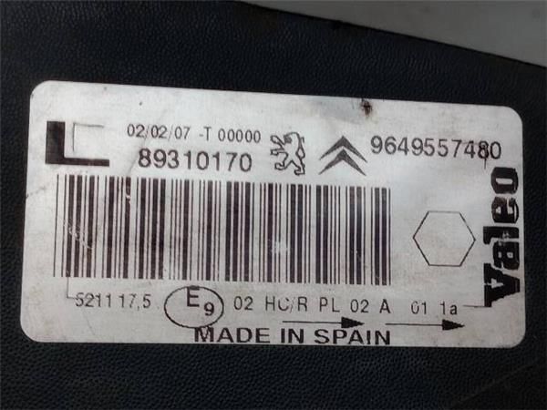 FARO DEL. IZDO. Citroen Xsara 1.6 HDI PICASSO (CH) 90CV (2005-2011) (66,2 KW) - 25072 / 9HX