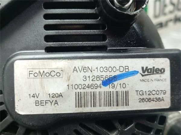 ALTERNADOR Ford Fiesta 1.4 TDCI VI (JA8) 68CV (2008-2012) (50 KW) - 25643 / F6JD