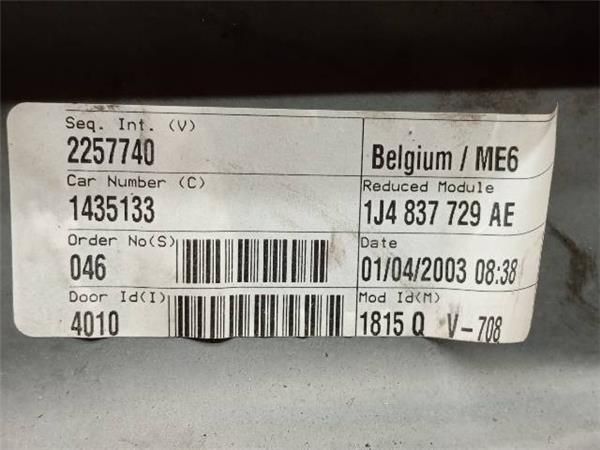 MOTOR ELEVALUNAS DEL. IZDO. Volkswagen Golf 1.6 G IV (1J1) 105CV (2000-2005) (77 KW) - 25843 / BCB