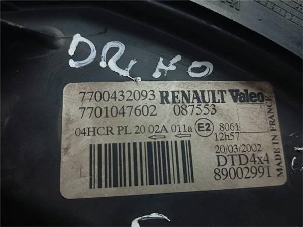 FARO DEL. DCHO Renault Scenic 1.9 DCI I (JA) RX4 102CV (2000-2003) (75 KW) - 25948 / F9QK7