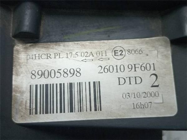 FARO DEL. DCHO Nissan Primera 1.6 G (P11) 106CV (1996-2001) (78 KW) - 27771 / QG16