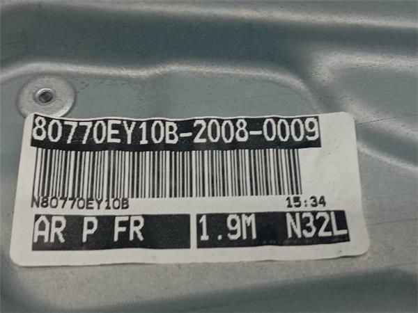 MOTOR ELEVALUNAS DEL. DCHO. Nissan Qashqai 2.0 G 2 (J10) 141CV (2007-2013) (104 KW) - 28098 / MR20 EURO4