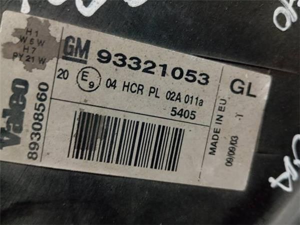 FARO DEL. DCHO Opel Meriva 1.7 DTI A (E75) 75CV (2003-2010) (55 KW) - 28920 / Y17DT