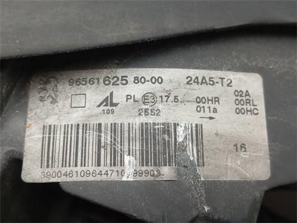 FARO DEL. IZDO. Peugeot 308 1.6 HDI (4C) 109CV (2007-2014) (80 KW) - 29995 / 9HZ O 9H01