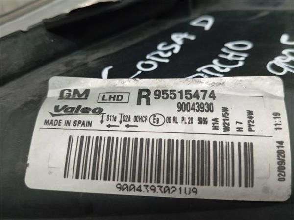 FARO DEL. DCHO Opel Corsa 1.2 G D (65CV) (2009 2014) (63 KW) - 30519 / A12XER