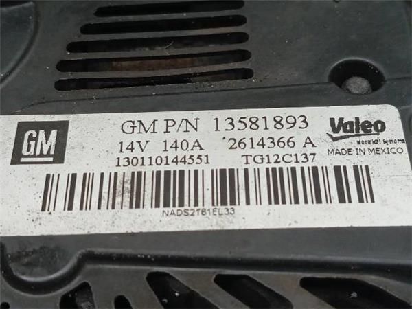 ALTERNADOR Opel Corsa 1.2 G D (65CV) (2009 2014) (63 KW) - 30537 / A12XER
