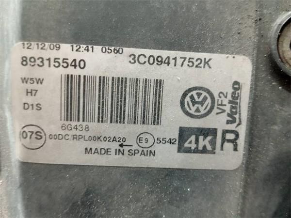 FARO XENON DCHO. Volkswagen Passat 1.8 TSI VARIANT (3C5) 160CV (2007-2010) (118 KW) - 30576 / CDA