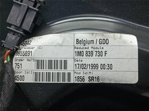 ELEVALUNAS ELECTRICO TRA. DCHO. Seat Toledo 1.9 TDI II (1M2) 110CV (1998-2004) (81 KW) - 30810 / AHF