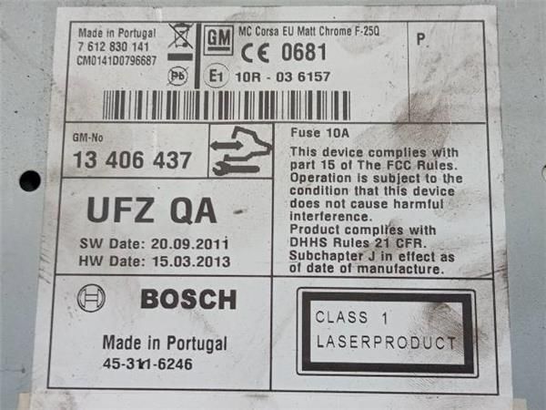 PANTALLA Opel Corsa 1.2 G D (65CV) (2009 2014) (63 KW) - 30985 / A12XER