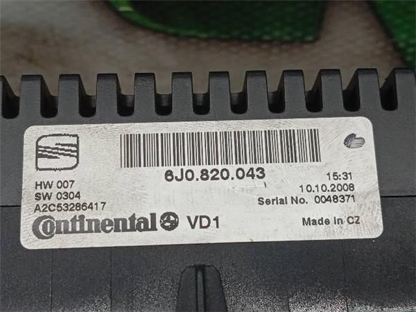 MANDOS CLIMATIZADOR Seat Ibiza 1.9 TDI IV (6J5) 90CV (2008-2010) (66 KW) - 31077 / BXJ