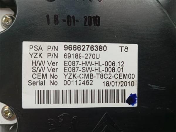CUADRO INSTRUMENTOS Peugeot 3008 1.6 HDI I (0U) 109CV (2009-2016) (80 KW) - 31083 / 9HZ O 9H01