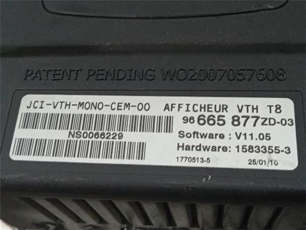 PANTALLA Peugeot 3008 1.6 HDI I (0U) 109CV (2009-2016) (80 KW) - 31084 / 9HZ O 9H01