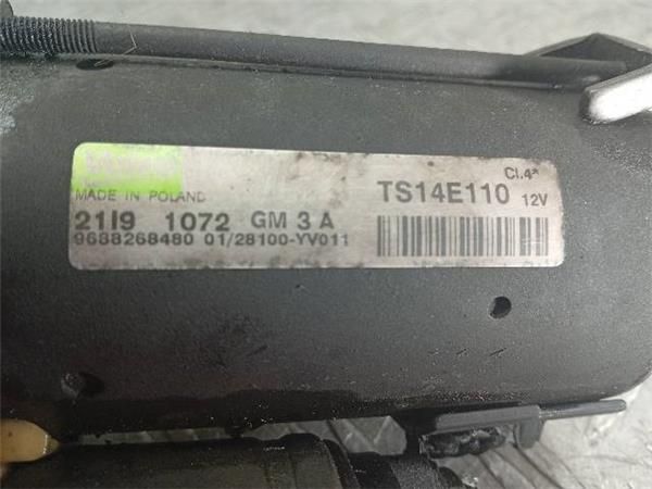 MOTOR ARRANQUE Peugeot Partner 1.6 HDI 75CV (2008-2018) (55,2 KW) - 31488 / 9HT O 9H03