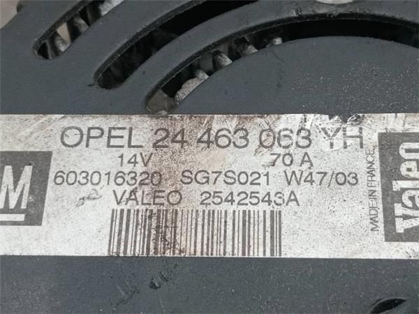 ALTERNADOR Opel Astra 1.9 G G-CC (T98) 84CV (2000-2005) (62 KW) - 33174 / Z16SE