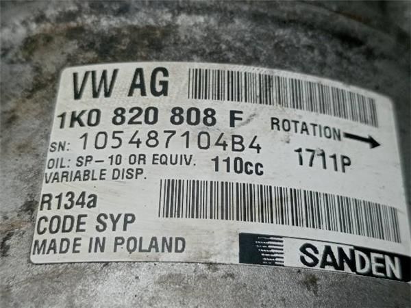 COMPRESOR AIRE ACOND. Seat Altea 1.6 TDI XL (5P5) 105CV (2009-2015) (77 KW) - 33240 / CAY