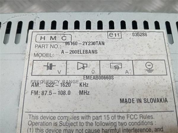 RADIO / CD Hyundai ix35 1.7 CRDI (LM, EL, ELH) 116CV (2010-2015) (85 KW) - 33266 / D4FD