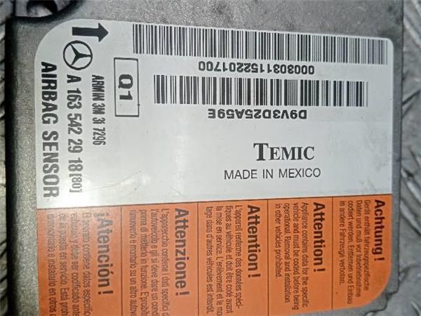 KIT AIRBAG Mercedes Ml 270 2.7 CDI I (W163) 4X4 163CV (1999-2005) (120 KW) - 33632 / 612963