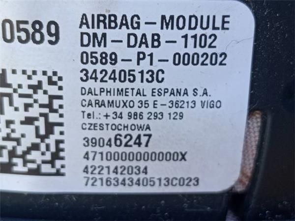KIT AIRBAG Opel Zafira 1.6 CDTI TOURER C (P12) 120CV (14-19) (88 KW) - 33684 / B16DTH OPT. LVL