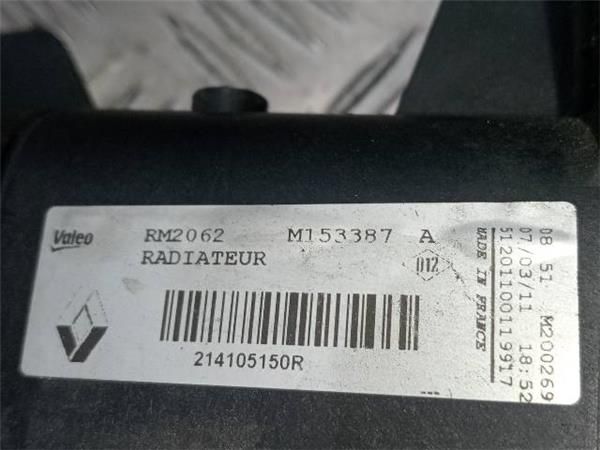 RADIADOR AGUA Renault Megane 1.5 DCI III (BZ) 90CV (2008-2015) (66 KW) - 33722 / K9KH8