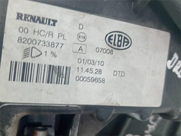FARO DEL. DCHO Dacia Sandero 1.5 DCI (BS) 86CV (2008-2012) (63 KW) - 33953 / K9K B7