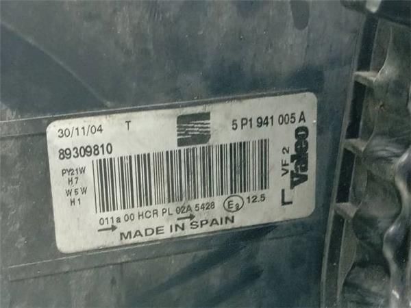 FARO DEL. IZDO. Seat Toledo 1.9 TDI III (105CV) (2004 2009) (77 KW) - 34484 / BJB