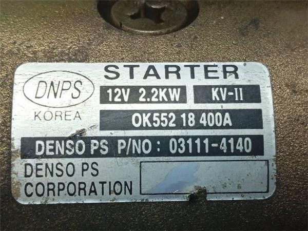 MOTOR ARRANQUE Kia Carnival 2.9 CRDI (144CV) (10/2001 - 06/2006) (106 KW) - 35528 / J3