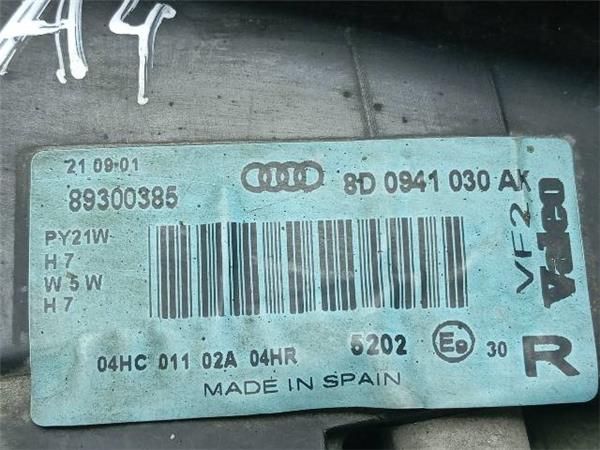 FARO DEL. DCHO Audi A4 1.9 TDI FAMILIAR 116CV) (2000 2000) (85 KW) - 35538 / AJM