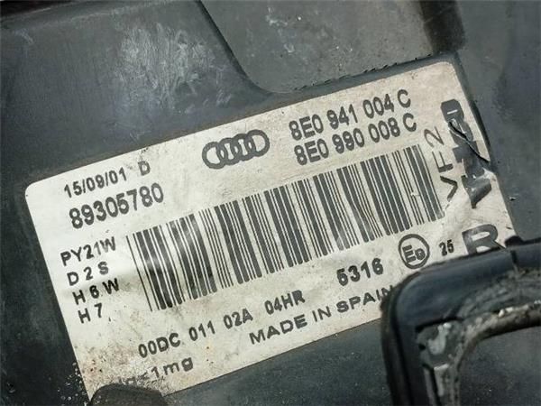 FARO XENON DCHO. Audi A4 1.9 TDI B6 AVANT 8E5 (130CV)(2000 2004) (96 KW) - 35544 / AVF