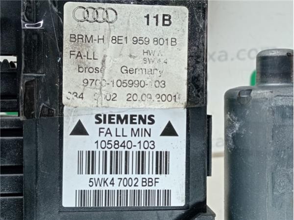MOTOR ELEVALUNAS DEL. IZDO. Audi A4 1.9 TDI B6 AVANT 8E5 (130CV)(2000 2004) (96 KW) - 36635 / 8E1959801B