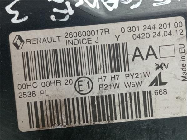 FARO DEL. IZDO. Renault Megane 1.5 DCI III (90CV) (2008 2022) (66 KW) - 36786 / 260600017R,  1 305 515 076 2