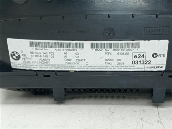 PANTALLA NAVEGADOR BMW Serie 3 Berlina (E90)(2004-) 2.0 320i [2,0 Ltr. - 110 kW 16V CAT (N46)] - 36848 / BM9145102027, 