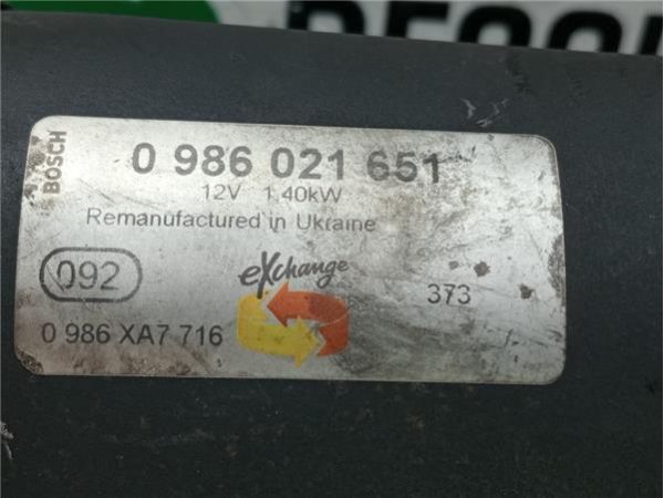 MOTOR ARRANQUE Peugeot Partner 1.6 HDI (75CV) (2011 20229) (55 KW) - 37921