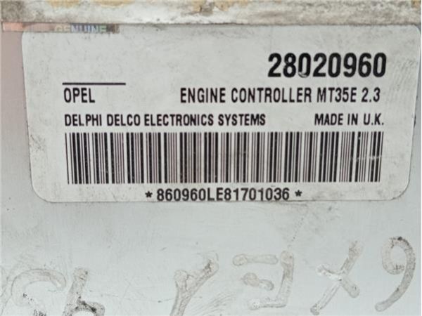 CENTRALITA MOTOR UCE Opel Astra H Berlina (11.2006-) 1.6 Enjoy [1,6 Ltr. - 77 kW 16V] - 37928 / 28020960, 