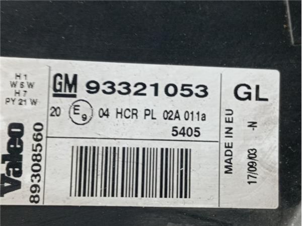 FARO DEL. DCHO Opel Meriva (2003-) 1.7 Cosmo [1,7 Ltr. - 55 kW 16V DTI CAT (Y 17 DT / LR6)] - 38312 / 93321053,  8930856