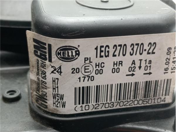 FARO DEL. DCHO Opel Astra H Berlina (2004-) 1.4 Enjoy [1,4 Ltr. - 66 kW 16V] - 38315 / 1EG270370-22,  93178636RH