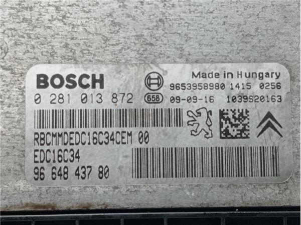 CENTRALITA MOTOR UCE Peugeot Partner 1.6 HDI (75CV) (2011 20229) (55 KW) - 38370 / 0281013872, 9664843780