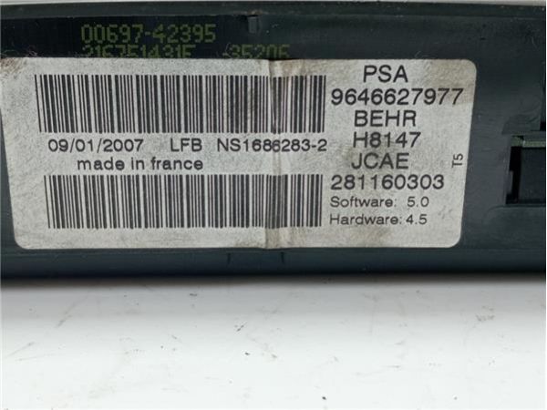 MANDOS CLIMATIZADOR Peugeot 307 Berlina (S2)(06.2005-) 1.6 D-Sign [1,6 Ltr. - 80 kW 16V CAT (NFU / TU5JP4)] - 38400 / 96