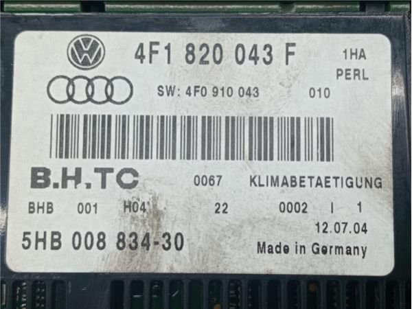 MANDOS CLIMATIZADOR Audi A6 Berlina (4F2)(2004-) 2.4 [2,4 Ltr. - 130 kW V6 24V CAT (BDW)] - 38647 / AF1820043F, 5HB00883