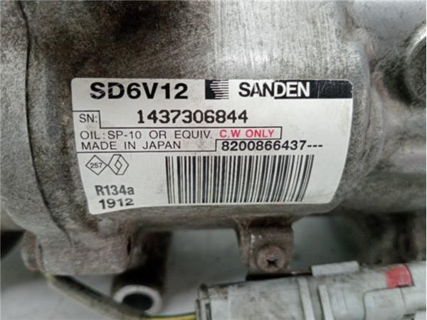 COMPRESOR AIRE ACOND. Renault Kangoo 1.5 DCI GRAND (FW) 86CV (2008 2022) (63 KW) - 38805 / 8200866437  SD6V12   SD6VDA