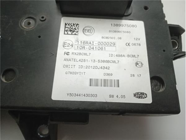 CENTRALITA Peugeot 207 (2006-) 1.6 XS [1,6 Ltr. - 80 kW HDi FAP CAT (9HZ / DV6TED4)] - 39080