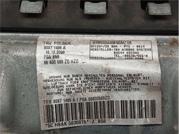 AIRBAG SALPICADERO Citroen C4 1.6 HDI GRAND PICASSO 109CV (2006-2011) (80 KW) - 39483
