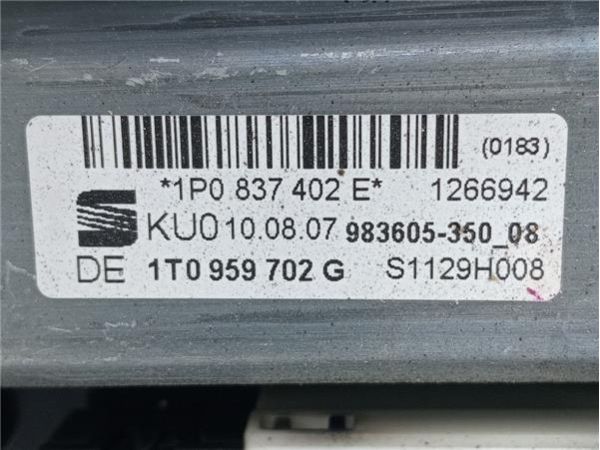 ELEVALUNAS ELECTRICO DEL. DCHO. Seat Leon (1P1)(05.2005-) 2.0 Stylance / Style [2,0 Ltr. - 103 kW TDI] - 39930 / 1T09597