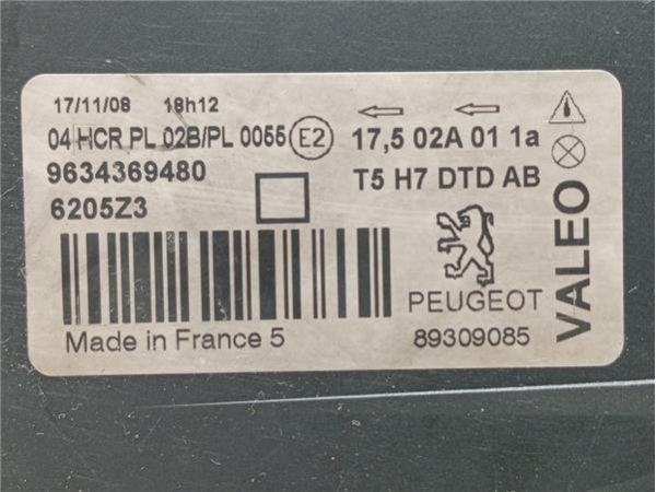 FARO DEL. DCHO Peugeot 307 Break / SW (S1)(04.2002-06.2005) 1.6 BREAK XR [1,6 Ltr. - 80 kW 16V CAT (NFU / TU5JP4)] - 399