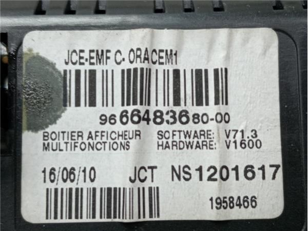 PANTALLA NAVEGADOR Citroen C5 Berlina (2008-) 1.6 Business [1,6 Ltr. - 80 kW 16V HDi FAP] - 40306 / 9666483680 00 2