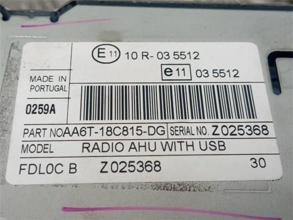 RADIO / CD Ford Fiesta 1.2 G VI (JA8) 82CV (2008-2017) (60 KW) - 28656 / SNJB