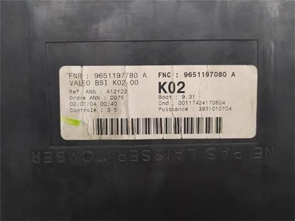 CENTRALITA Peugeot 307 2.0 HDI FASE I (66 KW) - 9937 / RHY